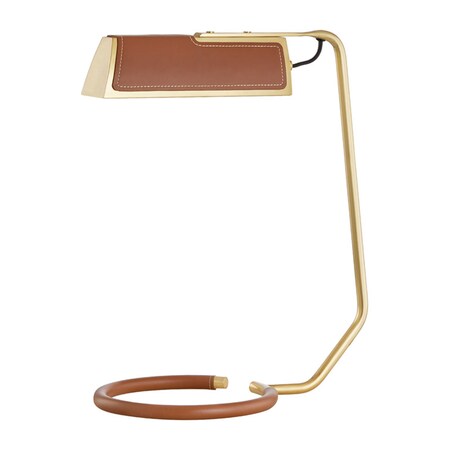 Hudson Valley Lighting One Light Table Lamp W/ Saddle Leather L1295-AGB